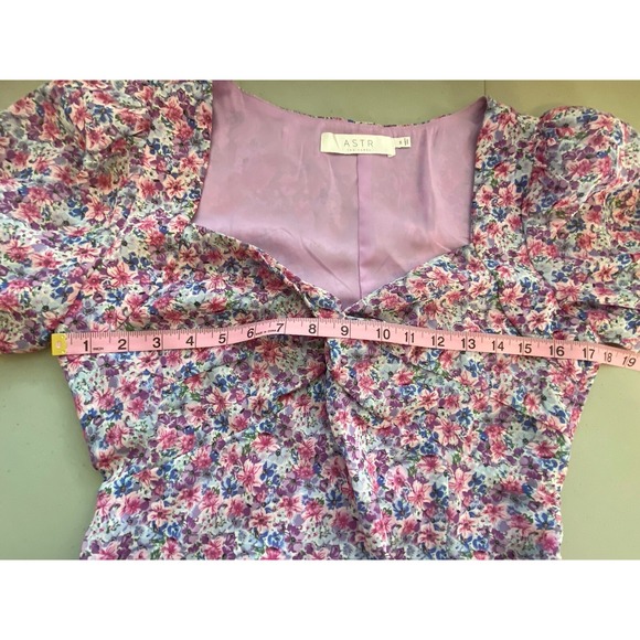 ASTR The Label Dress Women Size M SWEETHEART NECK Floral TWIST BUST Maxi DRESS - Picture 6 of 9